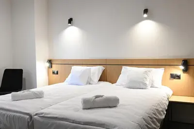 Łóżko lub łóżka w pokoju w obiekcie Hotel Parrot