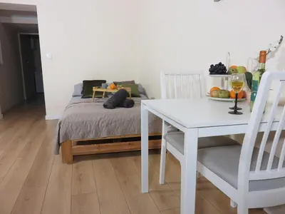 Łóżko lub łóżka w pokoju w obiekcie Apartament Dolny Mokotów