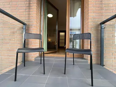 Balkon lub taras w obiekcie Studio Okrzei Praga