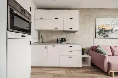 Kuchnia lub aneks kuchenny w obiekcie Unique Studio with stunning view & Netflix