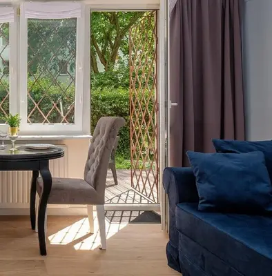 Część wypoczynkowa w obiekcie Labo Apartment Sady Żoliborskie
