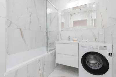 Łazienka w obiekcie Wola Business Studios Kasprzaka by Noclegi Renters