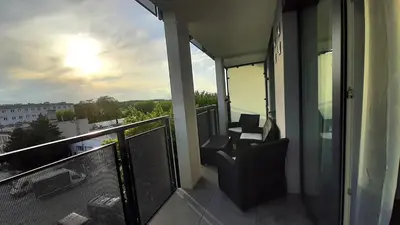 Balkon lub taras w obiekcie Apartament Wawa