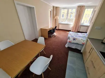 Łóżko lub łóżka w pokoju w obiekcie 10Q - Z6 Apartment 201