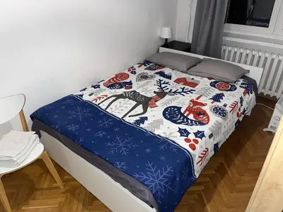 Łóżko lub łóżka w pokoju w obiekcie Apartament Niepodległości