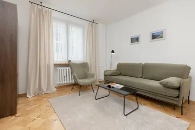 Część wypoczynkowa w obiekcie Bałuckiego Apartment Stary Mokotów Warsaw by Noclegi Renters