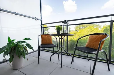 Balkon lub taras w obiekcie SuperApart Wiktoryn 6