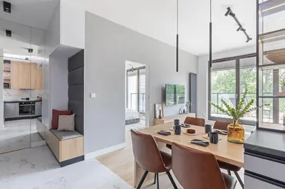 Kuchnia lub aneks kuchenny w obiekcie SuperApart Stanisława Augusta apt 8 - Park Skaryszewski