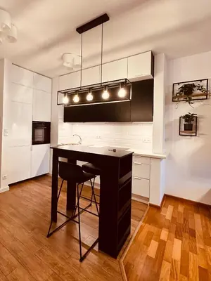 Kuchnia lub aneks kuchenny w obiekcie Jardin Apartment Ursynów