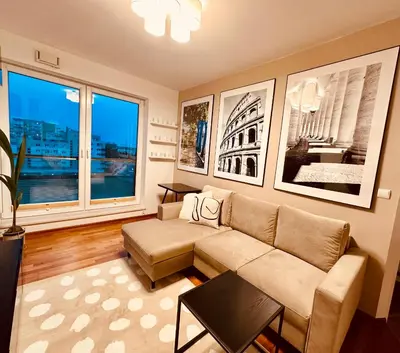 Część wypoczynkowa w obiekcie Jardin Apartment Ursynów