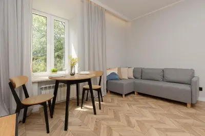 Część wypoczynkowa w obiekcie Twilight Apartment for 3 Guests Warsaw Wola by Noclegi Renters