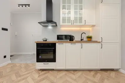 Kuchnia lub aneks kuchenny w obiekcie Twilight Apartment for 3 Guests Warsaw Wola by Noclegi Renters