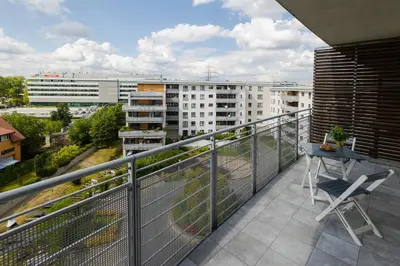Balkon lub taras w obiekcie ShortStayPoland Jana Olbrachta (B40)
