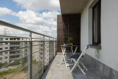 Balkon lub taras w obiekcie ShortStayPoland Jana Olbrachta (B40)