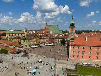 Widok na miasto Warszawa z tego apartamentu