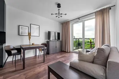 Telewizja i/lub zestaw kina domowego w obiekcie Galeria Północna Apt - 45m2, Parking, Balcony - by Rentujemy