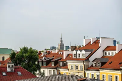 Widok na miasto Warszawa z tego apartamentu