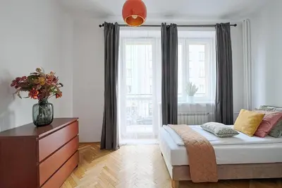 Łóżko lub łóżka w pokoju w obiekcie Modern And Cozy - City Center - Dobra 27