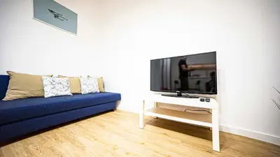 Telewizja i/lub zestaw kina domowego w obiekcie Spacious Apartment with 3 meter ceilings, Powiśle, The Old Town