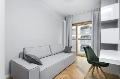 Część wypoczynkowa w obiekcie Urban Chic - Luxury 2-Bedroom, Mennica Residence