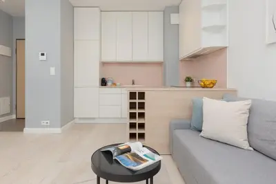 Część wypoczynkowa w obiekcie Sarmacka Apartment with Balcony Warsaw Wilanów by Noclegi Renters
