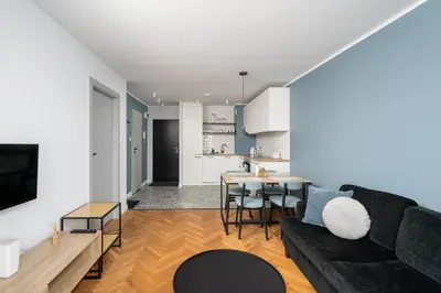 Kuchnia lub aneks kuchenny w obiekcie Bielany Comfort Apartment by BookingHost