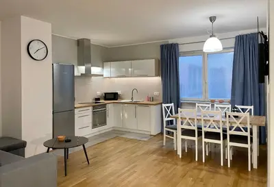 Kuchnia lub aneks kuchenny w obiekcie Apartament przy Atrium okolice stacji metra Rondo ONZ