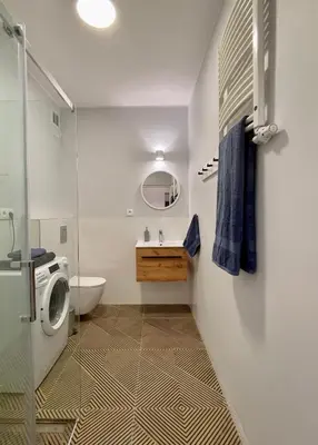 Łazienka w obiekcie Apartament przy Atrium okolice stacji metra Rondo ONZ