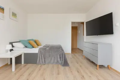 Telewizja i/lub zestaw kina domowego w obiekcie Metro Pole Mokotowskie Studio by Noclegi Renters