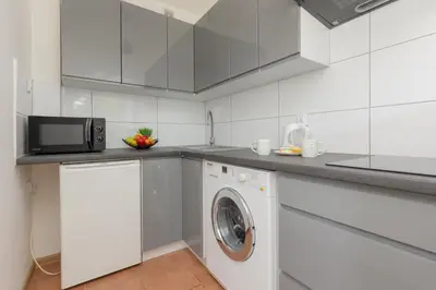 Kuchnia lub aneks kuchenny w obiekcie Metro Pole Mokotowskie Studio by Noclegi Renters
