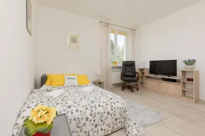 Telewizja i/lub zestaw kina domowego w obiekcie Racławicka Cozy Studio Apartment by Noclegi Renters