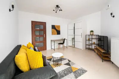 Część wypoczynkowa w obiekcie Browary Warszawskie Modern Studio by BookingHost
