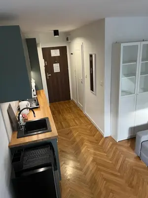 Część wypoczynkowa w obiekcie Przytulna kawalerka typu studio