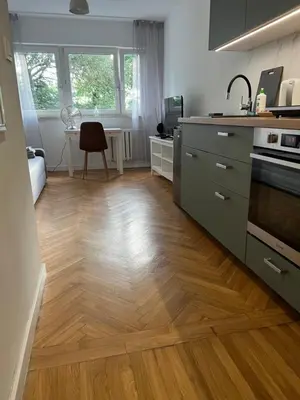 Kuchnia lub aneks kuchenny w obiekcie Przytulna kawalerka typu studio