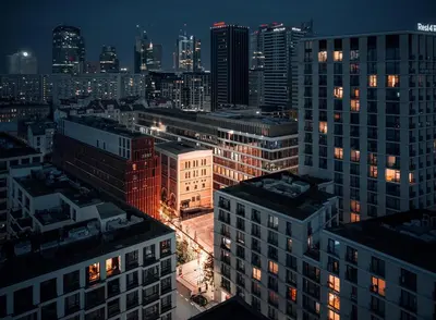 Widok na miasto Warszawa z tego apartamentu