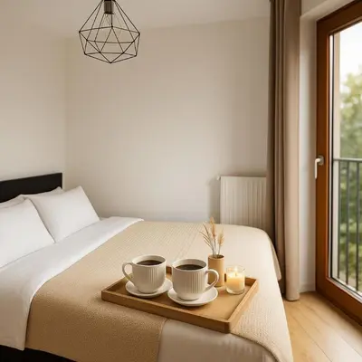 Łóżko lub łóżka w pokoju w obiekcie BROWARY DESIGNER APARTMENTS by Country 2 Country