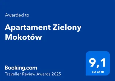 Certyfikat, podpis lub inny dokument wystawiony w obiekcie Apartament Zielony Mokotów