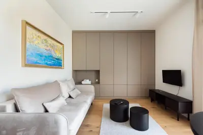 Telewizja i/lub zestaw kina domowego w obiekcie Centrum Nauki Kopernika Luxury Studio by BookingHost