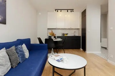 Część wypoczynkowa w obiekcie Modern Apartment with Balcony Mokotów Business Centre by Noclegi Renters