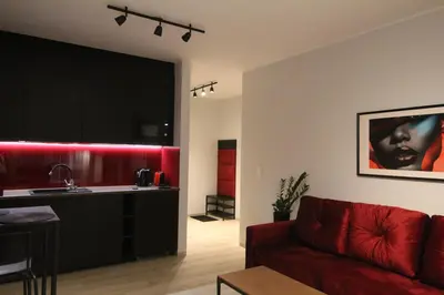 Część wypoczynkowa w obiekcie NEW Apartment Mona Warsaw Red
