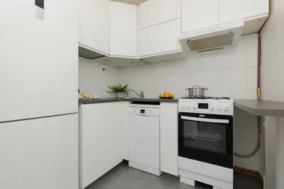 Kuchnia lub aneks kuchenny w obiekcie Heart of Warsaw Apartment Zielna by Noclegi Renters