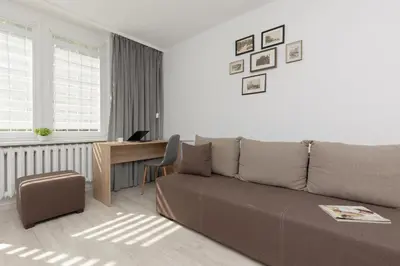 Część wypoczynkowa w obiekcie Heart of Warsaw Apartment Zielna by Noclegi Renters