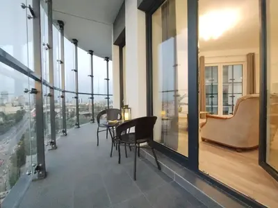Balkon lub taras w obiekcie Kasprzaka 29 Warsaw Panorama 17th Floor By Perfect Apart 1720