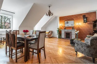 Kuchnia lub aneks kuchenny w obiekcie Apartament w kamienicy na Starym Mieście