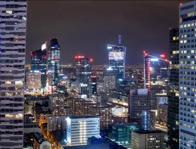 Widok na miasto Warszawa z tego pensjonatu