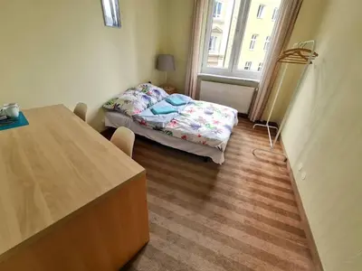 Łóżko lub łóżka w pokoju w obiekcie Fantastic Waw - Z6 Room - 202B