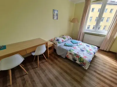 Łóżko lub łóżka w pokoju w obiekcie Fantastic Waw - Z6 Room - 203B