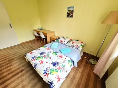 Łóżko lub łóżka w pokoju w obiekcie Fantastic Waw - Z6 Room - 703B