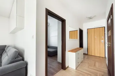 Część wypoczynkowa w obiekcie Wilanów 2-Bedroom Apartment by BookingHost