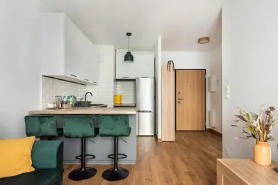 Kuchnia lub aneks kuchenny w obiekcie Praga Apartment with the View by BookingHost